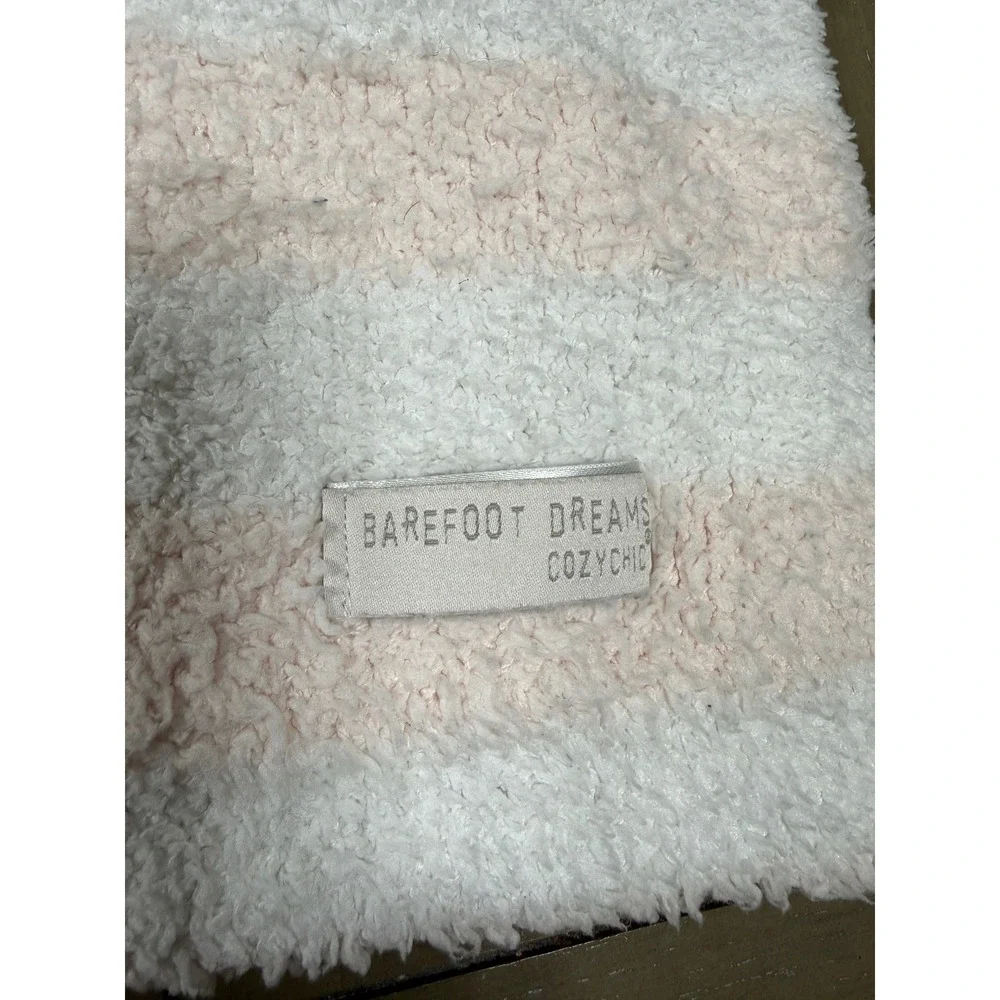 Barefoot‎ Dreams CozyChic Starfish Stripe Reversable Baby Blanket Pink White